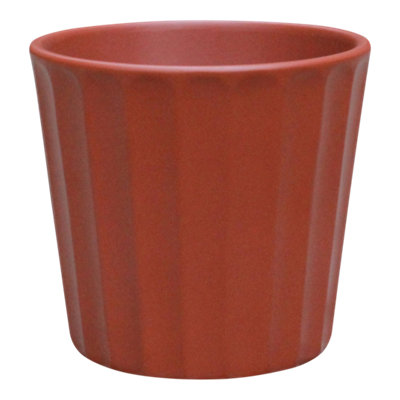 Verve Painted Sunburn Ribbed Clay Plant Pot (Dia) 16.5Cm(H)15Cm from B&Q