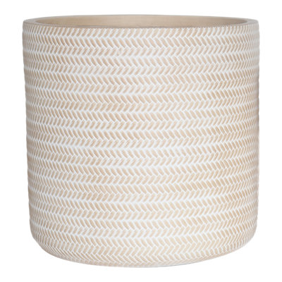 Verve Beige Rattan Effect Fibreclay Plant Pot (Dia) 43Cm(H)43Cm from B&Q