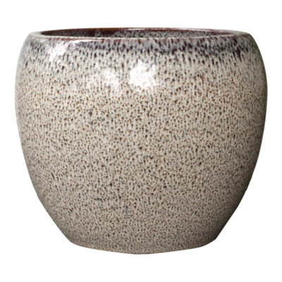 Verve Glazed Moonbeam Ceramic Plant Pot (Dia) 24Cm(H)21Cm from B&Q