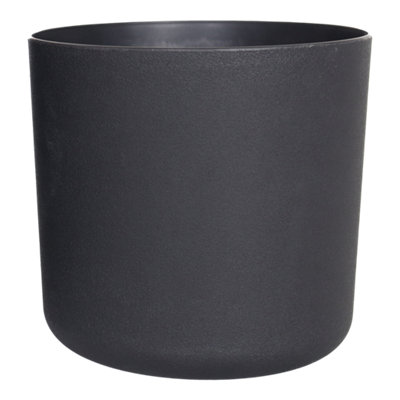 Verve Black Recycled Plastic Plant Pot (Dia) 13Cm(H)12Cm from B&Q