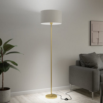 GoodHome Willet Satin Brass Effect Floor Lamp Base from B&Q