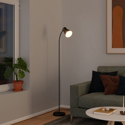 GoodHome Hetange Matt Black Floor Lamp from B&Q