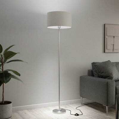 GoodHome Willet Satin Silver Effect Floor Lamp Base from B&Q