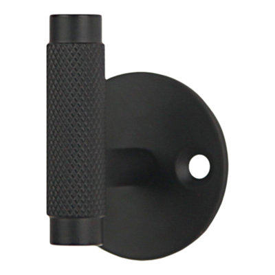 GoodHome Dukkah Black Zinc Alloy Wall-Mounted Single Hook (H)51mm (D)36mm from B&Q
