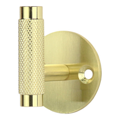 GoodHome Dukkah Brushed Brass Effect Zinc Alloy Wall-Mounted Single Hook (H)51mm (D)36mm from B&Q