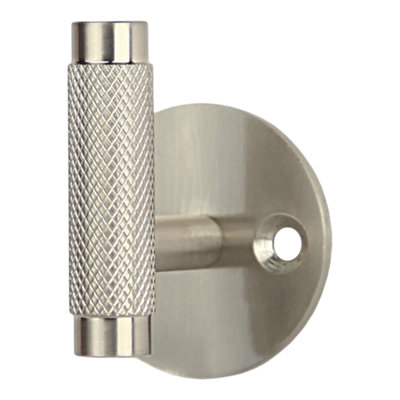 GoodHome Dukkah Nickel Effect Zinc Alloy Wall-Mounted Single Hook (H)51mm (D)36mm from B&Q