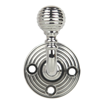 GoodHome Beehive Chrome Effect Zinc Alloy Wall-Mounted Single Hook (H)58mm (D)51mm from B&Q