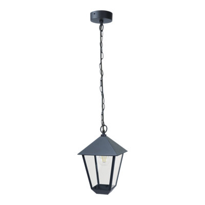 B&Q -  Docker Dark Grey Mains-Powered Outdoor Pendant Light