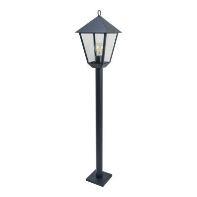 B&Q -  Docker Dark Grey Mains-Powered (Wired) 1 Lamp Outdoor 4 Faces Post Light (H)1100mm