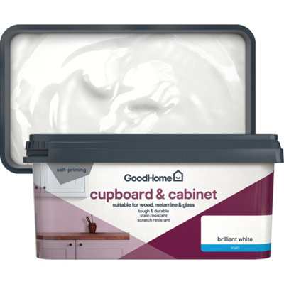 GoodHome Brilliant White Matt Cupboard & Cabinet Paint2L from B&Q