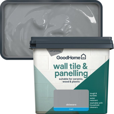 GoodHome Delaware Matt Wall Tile & Panelling Paint750Ml from B&Q
