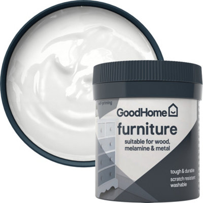 GoodHome Brilliant White Flat Matt Furniture Paint80Ml Tester Pot from B&Q