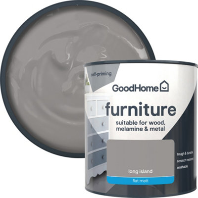 GoodHome Long Island Flat Matt Furniture Paint500Ml from B&Q