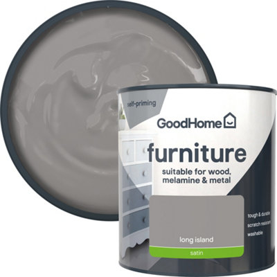 GoodHome Long Island Satin Furniture Paint500Ml from B&Q
