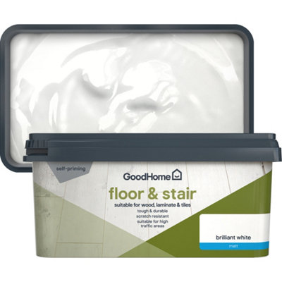 GoodHome Brilliant White Matt Floor & Stair Paint2L from B&Q
