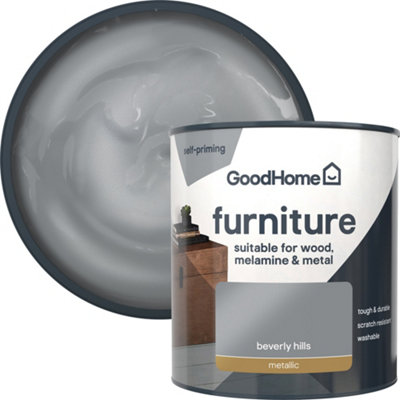 GoodHome Beverly Hills Metallic Effect Satin Furniture Paint500Ml from B&Q