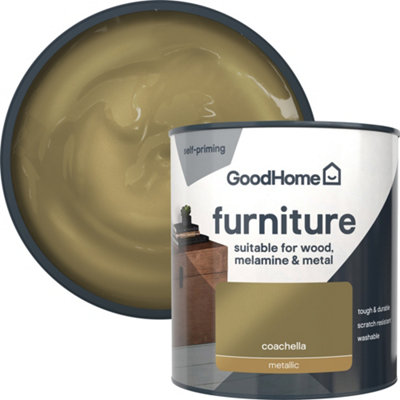 GoodHome Coachella Metallic Effect Satin Furniture Paint500Ml from B&Q