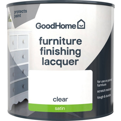 GoodHome Clear Satin Painted Wood Painted Furniture Lacquer500Ml from B&Q