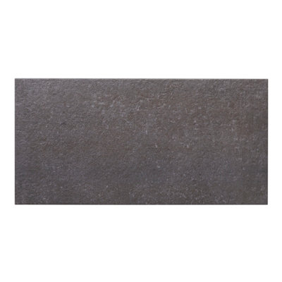 GoodHome Metal Id Anthracite Matt Stone Effect Textured Porcelain Indoor Wall & Floor Tile Sample from B&Q