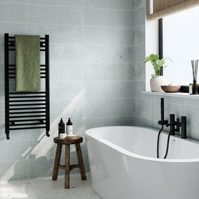 GoodHome Jacopo Grey Matt Stone Effect Ceramic Indoor Wall TilePack Of 12(L)600mm (W)200mm from B&Q