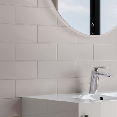 B&Q -  Glina Beige Matt Ceramic Indoor Wall TilePack Of 27(L)300mm (W)100mm