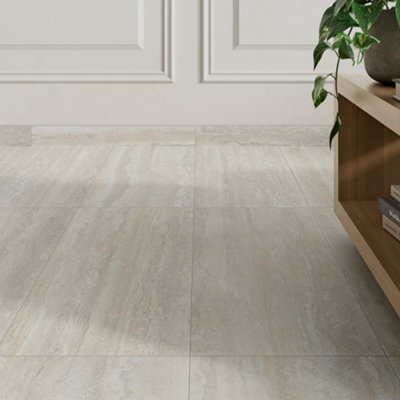 GoodHome Versova Grey Matt Stone Effect Textured Porcelain Indoor Wall & Floor TilePack Of 7(L)600mm (W)300mm from B&Q