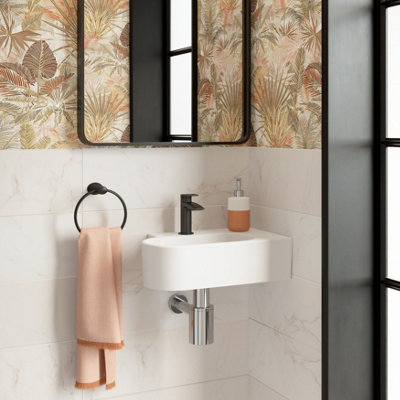 GoodHome Elegance White Gloss Marble Effect Ceramic Indoor Wall TilePack Of 12(L)600mm (W)200mm from B&Q
