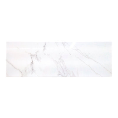 GoodHome Elegance White Gloss Marble Effect Ceramic Indoor Wall Tile Sample from B&Q