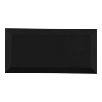 GoodHome Trentie Black Gloss Textured Ceramic Indoor Wall Tile Sample from B&Q