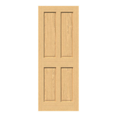 Fortia 4 Panel Traditional Oak Veneer Internal Oak Door(H)1981mm (W)838mm (T)35mm from B&Q