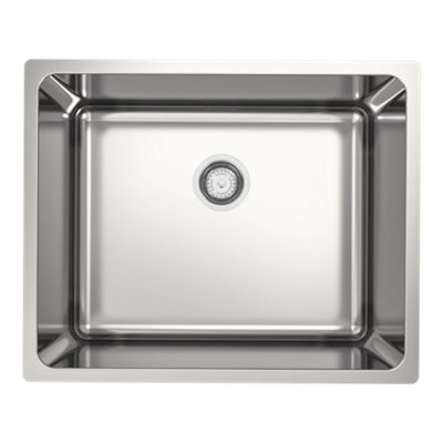 GoodHome Villach Stainless Steel 1 Bowl Kitchen Sink 540mm X 440mm