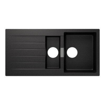 B&Q -  Torla Matt Dark Grey Composite Quartz 1.5 Bowl Sink & Drainer 1000mm X 1000mm