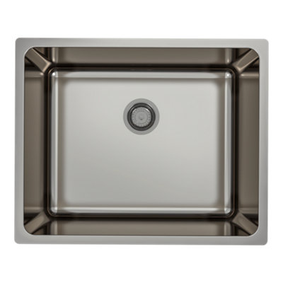 GoodHome Villach Stainless Steel 1 Bowl Kitchen Sink 440mm X 440mm