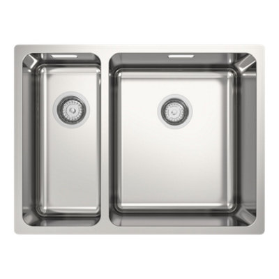 GoodHome Villach Stainless Steel 1.5 Bowl Kitchen Sink 440mm X 580mm