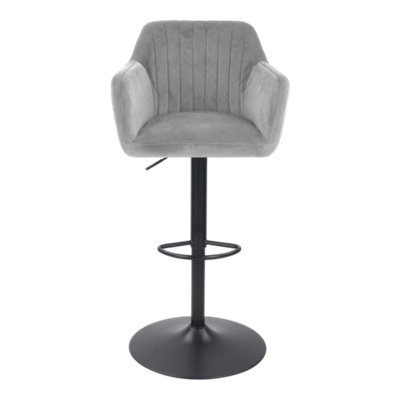 Bonnier Light Grey Adjustable Swivel Bar Stool from B&Q