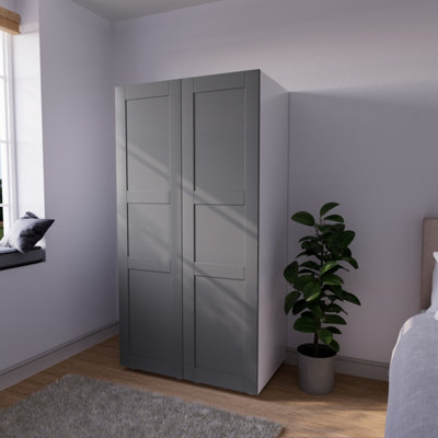  - Atomia Modern Matt Dove Grey Tall Double Wardrobe (H)1872mm (W)1000mm (D)580mm