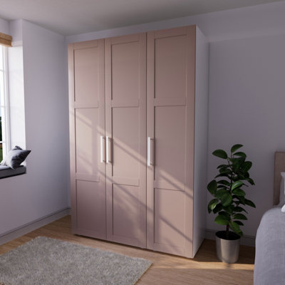  - Atomia Contemporary Matt Antique Rose Tall Triple Wardrobe (H)2247mm (W)1000mm (D)580mm