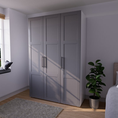  - Atomia Contemporary Matt Dove Grey Tall Triple Wardrobe (H)2247mm (W)1000mm (D)580mm