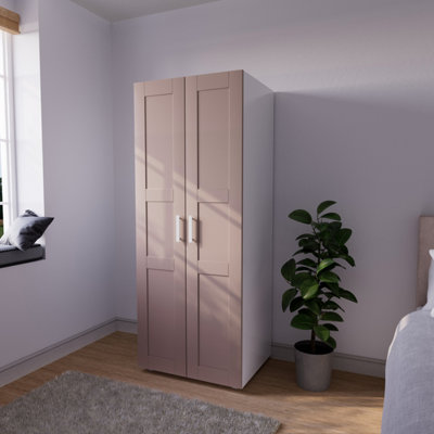  - Atomia Contemporary Matt Antique Rose Double Wardrobe (H)1875mm (W)750mm (D)580mm
