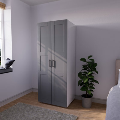  - Atomia Contemporary Matt Dove Grey Double Wardrobe (H)1875mm (W)750mm (D)580mm