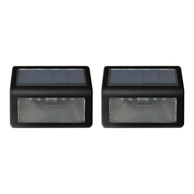  - Black Solar-Powered Led Outdoor Wall LightPack Of 2