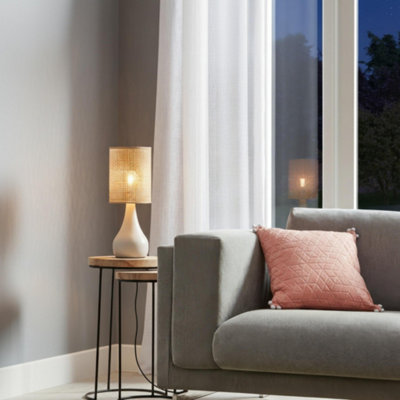 GoodHome Tertrez Cylinder Matt Beige Table Lamp from B&Q