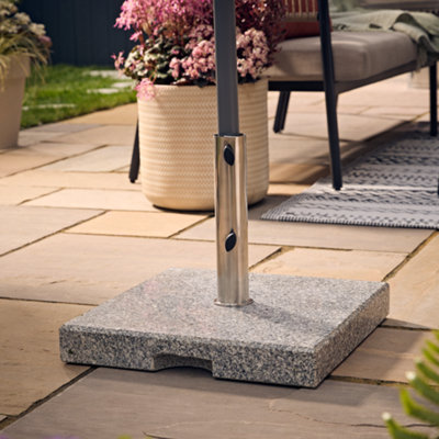 GoodHome Terni Granite Square Parasol Base 35Kg from B&Q
