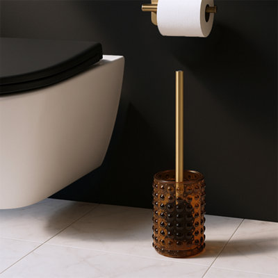 B&Q -  Reyes Orange Stainless Steel Toilet Brush & Holder