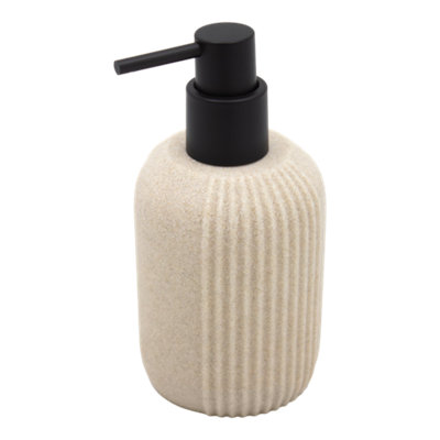 GoodHome Toko Beige Sand Effect Polyresin Freestanding Soap Dispenser from B&Q