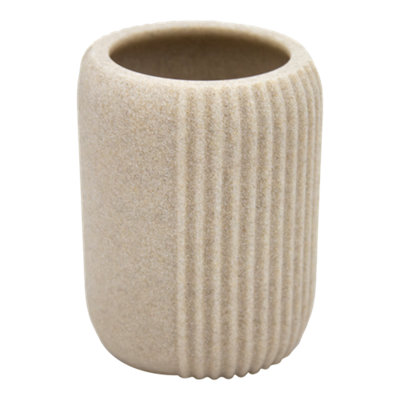 B&Q -  Toko Beige Sand Effect Polyresin Tumbler