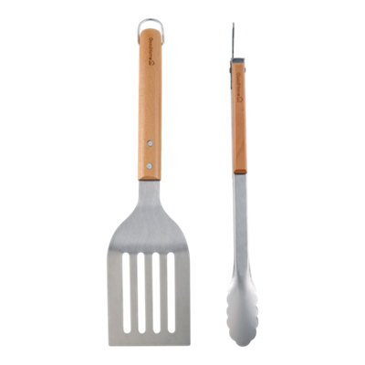 GoodHome Beech & Stainless Steel Bbq Tool Set from B&Q