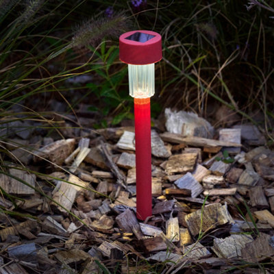  - Red Solar-Powered 3Lm Integrated Led Outdoor Stake Light
