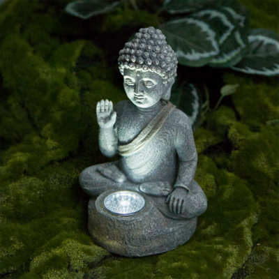 - Grey Stone Effect Solar-Powered Integrated Led Outdoor Decorative Light