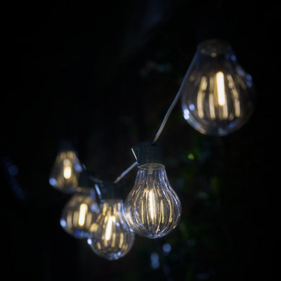 Solar-Powered Warm White 10 Integrated Led Outdoor String Lights from B&Q